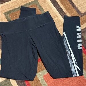 PINK Victoria's Secret Black Kids Leggings with Silver Accents